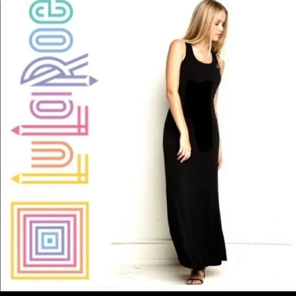 green emerald velvet dress Lularoe 2023 Carina Tiered Maxi Dress 2XL Peach Tropical main image 1